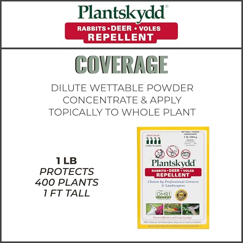 Plantskydd Animal Repellent for Deer, Rabbit, Voles, Powder Concentrate 1lb | Makes 1 Gallon of Liquid Repellent