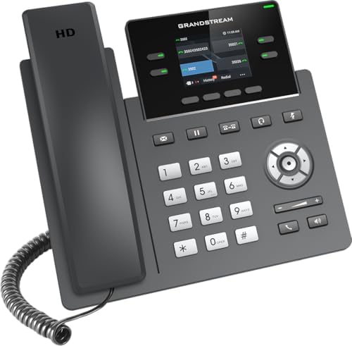 Grandstream GRP2612W IP Phone | 4 Lines, 4 SIP Accounts | 2.4-Inch Color Display | Wi-Fi 5 | Dual-Port 10/100 Ethernet with Integrated PoE