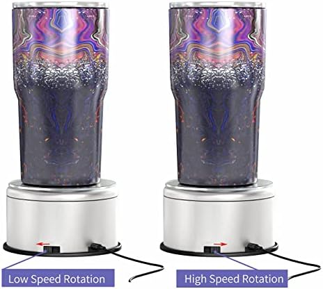 USLINSKY Cup Display Stand Turner For Epoxy Glitter Tumblers, Battery / USB Operated 360 Degree Rotating Display Base Turntable