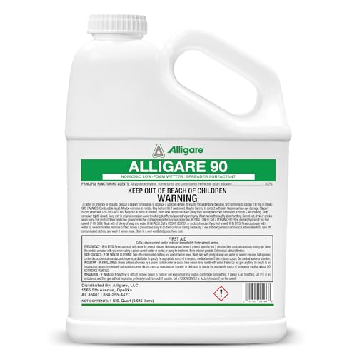 ALLIGARE 90 Nonionic Surfactant for Enhanced Spray Coverage - Low-Foam Wetting Agent for Herbicides & Insecticides- Versatile Use in Agriculture, Forestry & Aquatic Applications -2.5 Gallons