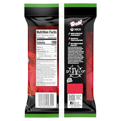 Trolli Sour Brite Crawlers Candy, Very Berry, Sweet and Sour, Gummy Worms, 7.2 oz