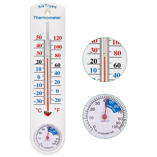 Outdoor Indoor Hygrometer Thermometer, Humidity Monitor, Temperature Humidity Gauge Meter with Celsius/Fahrenheit (℃/℉) for Patio, Field, Cellar