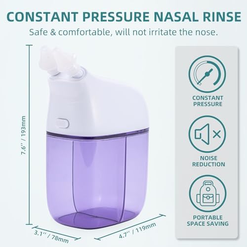 Nasal Irrigation System with 30 Saline Packets, Sinus Rinse Machine, Nose Sinus Cleaner Machine with Water Tank & Waste Collection Tank - Blue