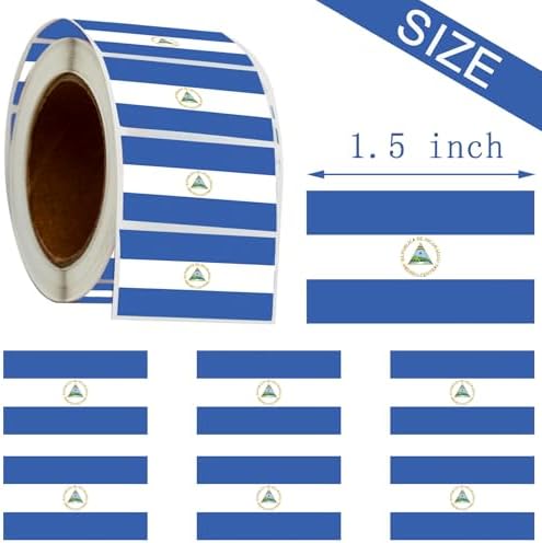 500 Pieces Nicaragua Flag Stickers Countries Flag Nicaraguans Birthday Theme Party Supplies Favors Decorations Containers Letter DIY Labels Sports