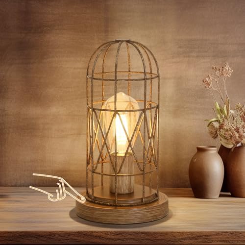 Touch Control Table Lamp, 3 Way Dimmable Lamp, Industrial Bedside Lamp