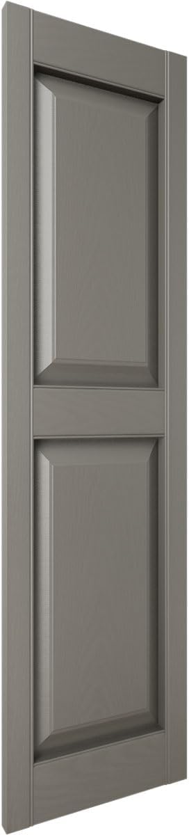 Mid America 00021247002 Standard Size Williamsburg Double Panel Vinyl Shutters, w/Installation Shutter-Lok's & Matching Screws (Per Pair), 002, 12"W x 47"H, Black