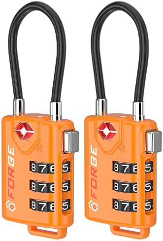 TSA Approved Cable Luggage Locks, Re-settable Combination with Alloy Body