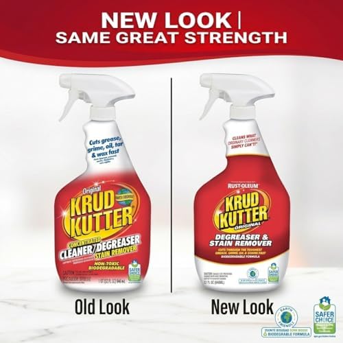 Krud Kutter Original Cleaner Degreaser Spray, 32 oz | Cuts grease, oil, grime, tar and wax. Water-based formula. Leaves no residue.