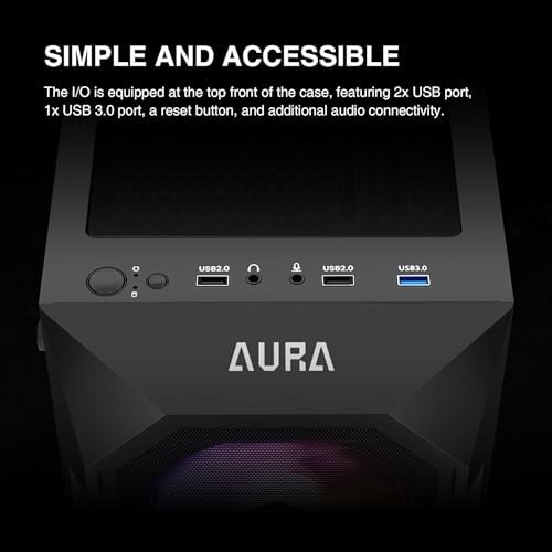 GAMDIAS ATX Mid Tower Gaming Computer PC Case Tempered Glass, Built-in 4X 120mm ARGB Case Fans, Front Airflow Mesh, Up to 6x120mm Fans, 340mm GPU/VGA, 360mm AIO/Radiator, 160mm CPU Cooler