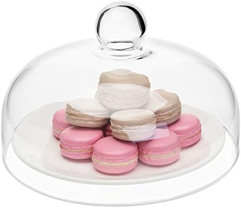 MyGift 8.7 Inch Round Glass Cake Dome Cover Pastry Display Cloche
