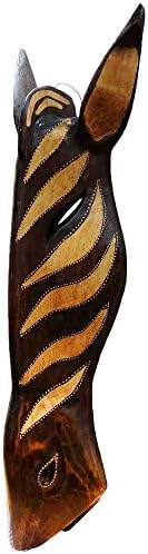 Stoneage Arts Giraffe Zebra Face Mask Wall Hanging Décor Hand Painted Patterns African Safari Decorative Accent A Contemporary Variation An Awesome