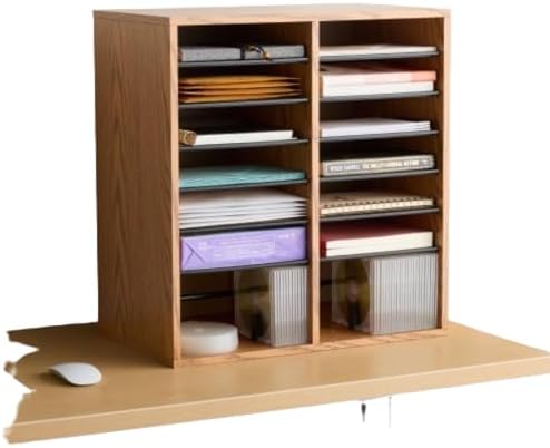 Safco Wood Adjustable Literature Organizer, 16 Compartment with Adjustable Shelves, CDs Storage, and Durable Laminate Finish, for Home Office
