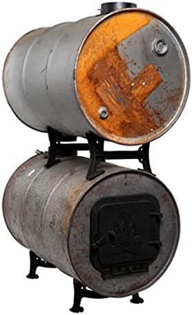 US Stove BKAD500 Cast Iron Double Barrel Camp Stove Adapter Kit | For BSK1000 And DR55 55 Gal Drum, 2900 W Max Output, LPG Fuel, 16.5 x 5 x 8.5 in