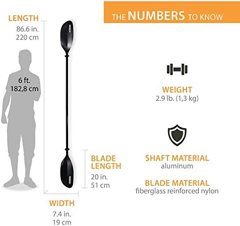LIFETIME 91076 Lite Elite Kayak Paddle, Black, 86.6 inches