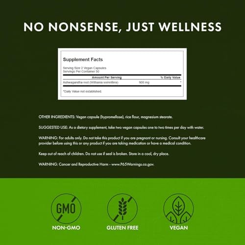 Swanson Ashwagandha Powder Supplement, 450 mg, 100 Capsules, 2 Pack | Herbal Adaptogen Supporting a Healthy Stress Response and Relaxation, Also Aids Immune and Energy, Ayurvedic Indian Ginseng