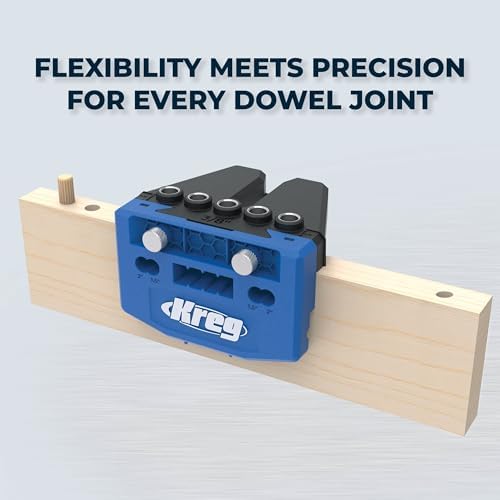 Kreg Dowel Jig Kit - Doweling Guide Kit with Removable Drill Guides - No-Measure Doweling Jig for Benchtop and Workshop Projects - Cabinet Joint