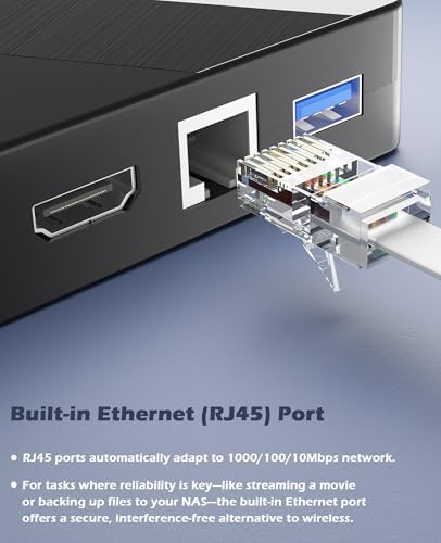 Wbacon External Blu ray Drive, Support 100GB BDXL-RE Disc Reading Writing | 40Gbps External Bluray Burner with HDMI & LAN
