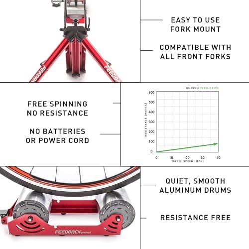 FEEDBACK SPORTS | Omnium Lightweight and Portable Bike Trainer | for 16” to 29” Wheels | Travel Bag Included