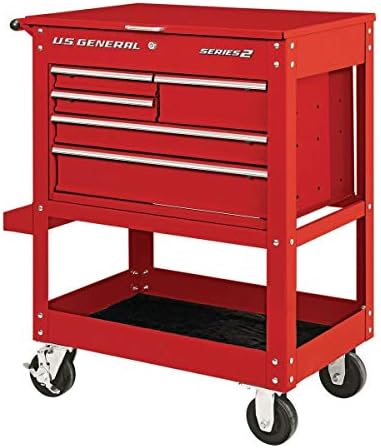 30 Inch 5 Drawer 704 Lb. Capacity Glossy Red Tool Cart