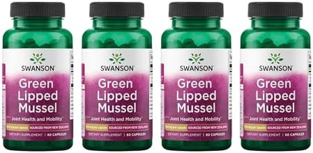 Swanson Green Lipped Mussel (Freeze-Dried) (500mg Each, 60 Capsules) | New Zealand Joint Health and Mobility Supplement, Natural Formula May Support Heart Health and Digestive Function