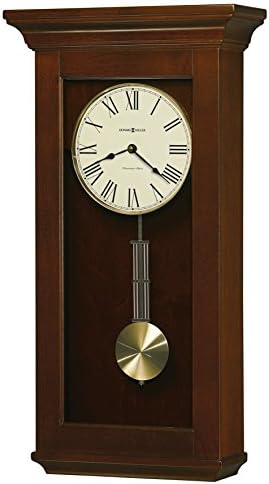 Howard Miller Continental Wall Clock – Westminster Chime, Brass Pendulum, Roman Numerals, Automatic Night Shutoff, Wood Finish