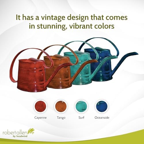 Robert Allen MPT01508 Danbury Metal Watering Can, Teal/Copper