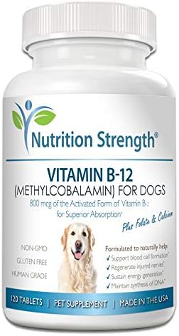 Vitamin B12 for Dogs Plus Folate & Calcium, Support the Nervous System & Blood Cell Formation