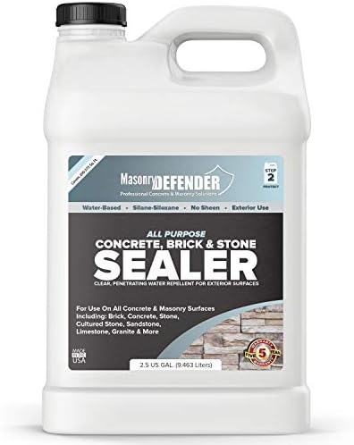 MasonryDefender All Purpose Brick Stone & Concrete Sealer - Transparent Penetrating Waterproof Coating for Outdoor Masonry Surfaces - 1 Gallon