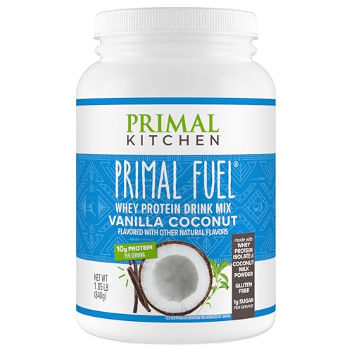 Primal Kitchen Primal Fuel Chocolate Coconut Whey Protein Powder, Gluten and Soy Free, 1.94 Pounds