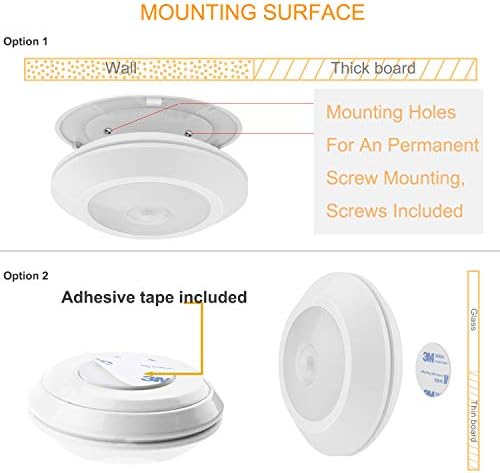 HONWELL Motion Sensor Light, Wireless Battery Powered Warm White Motion Sensor Lights, Stick Closet Lights, Safe LED Stair Lights