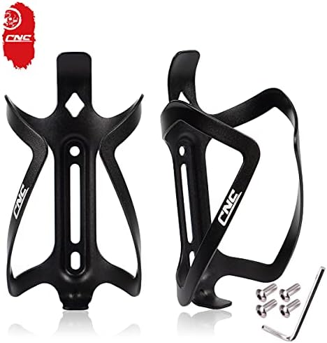 CNC Bike Water Bottle Holder，2-Pack Bike Bottle Cage for MTB Road Bike，Black