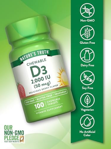 Nature's Truth Chewable Vitamin D3 | 2,000 IU | 100 Tablets