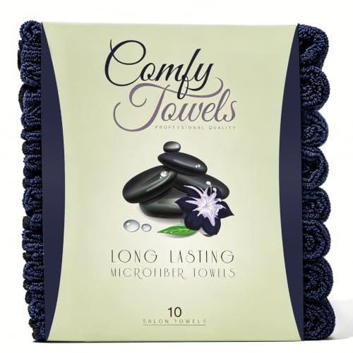 Comfy Microfiber Salon Towels 10 Pack, 29" x 16" | Soft Absorbent Quick Dry Bleach Resistant Towels, Ideal for Salon, Barber, Spa, Esthetician, Gym