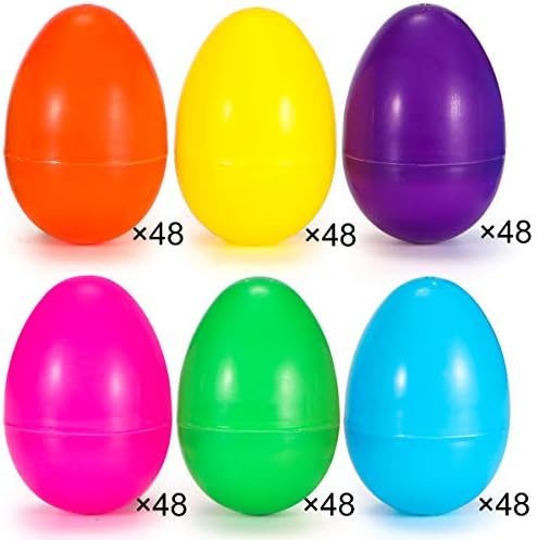 YEAHBEER 288 Easter Eggs -2.36" Bright Colors Plastic Easter Eggs Empty for Easter Hunt, Easter Basket Stuffers, Party Favor, Classroom Prize Supplies