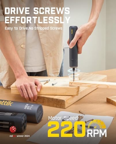 Fanttik S1 Pro Electric Screwdriver, Power Screwdriver | 16 S2 Steel Bits, 3 Torque Settings, Max 6 N.m, 2000mAh Battery, LED Light & 1/4''Hex