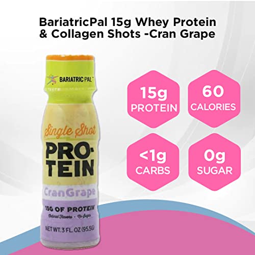 BariatricPal 15g Whey & Collagen Complete Protein Shots - Cran Grape