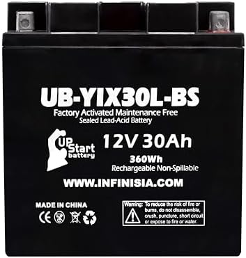 YIX30L-BS 12V 30Ah Battery for Moto Guzzi V7, 2014 Polaris Ranger