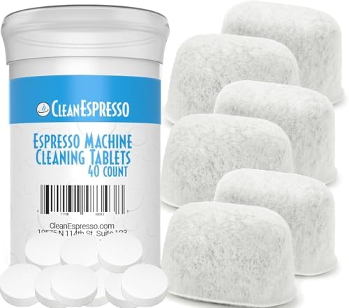 CleanEspresso - Designed For Breville Cleaning Kit - 40 Cleaning Tablets and 6 Water Filters for Breville Espresso Machines - 2g Espresso Machine