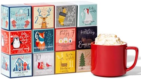 12 Days of Christmas Hot Chocolate Gift Set, 12 Gourmet Hot Cocoa Mixes | Holiday Cocoa Assortment, Advent Style Countdown, Holiday Traditions