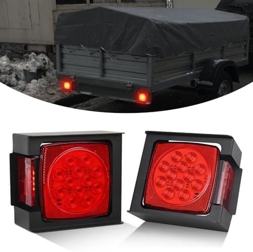 Nilight Square Submersible LED Trailer Light Kit,IP68 Waterproof 2PCS