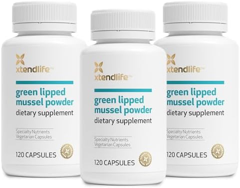 Xtendlife Green Lipped Mussel Supplement, 30 Day Supply | 2400mg Joint Support Formula with Omega‑3 Fatty Acids – New Zealand Sourced Mussel Powder for Mobility & Flexibility