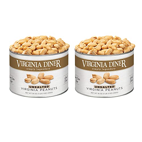 Virginia Diner Salted Virginia Peanuts - XL Gourmet Peanuts Non-GMO, Preservative Free Gifts from Virginia Since 1929-18 Oz Can