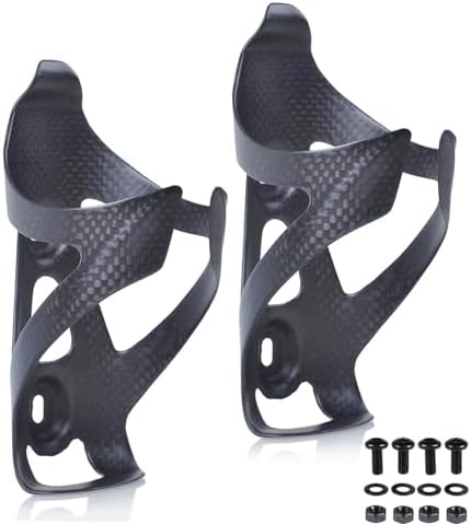 ThinkTop 2 Pack Ultra-Light Full Carbon Fiber Bike Water Bottle Cage Holder | Lightweight Bicycle Drink Water Cup Holder Bracket Rack for Road Bike