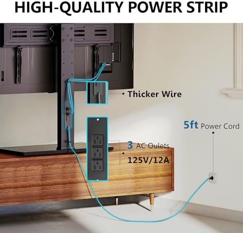 FITUEYES Universal TV Stand with Swivel Mount for 50-85 inch Flat Screens - Height Adjustable Tempered Glass Base Holds up to 143 lbs