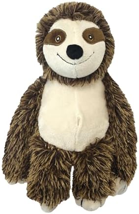 Multipet Sitting Sloth Dog Plush Toy - Squeaky Toy for All Dogs - Extra Soft Plush - Stuffed Animal for Cuddling & Playing - Cute Jumbo Pet Toy (14")