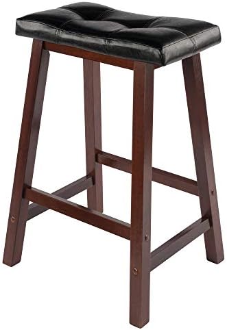 Winsome Mona Stool, 24", Antique Walnut