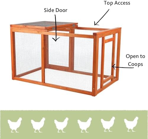 Trixie Natura Chicken Outdoor Run with Mesh-Covered Top, Extension for Natura Chicken Coops (55960, 55962, 55963, 55964)