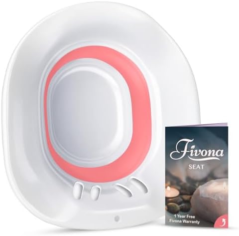 Fivona Sitz Bath for Toilet Seat Postpartum and Hemorrhoids Care - Yoni Steam Seat - Foldable Basin for Epsom Salt Soak - Portable Bidet BPA Free