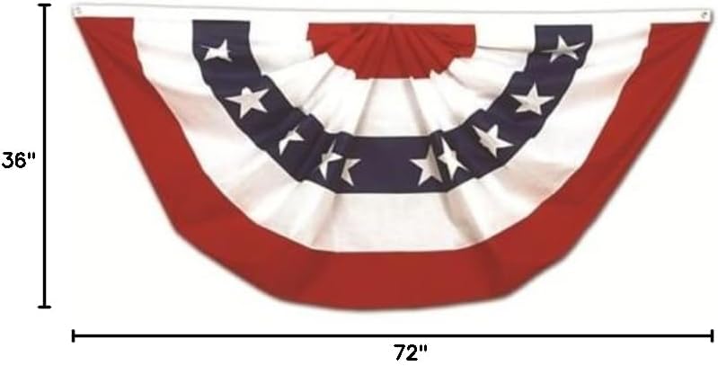 3x6 USA American Pleated Super-Poly Printed 2ply Flag 3' x 6' Bunting Fan House Banner Grommets Double Stitched Metal Eyelets For Hoisting Fade