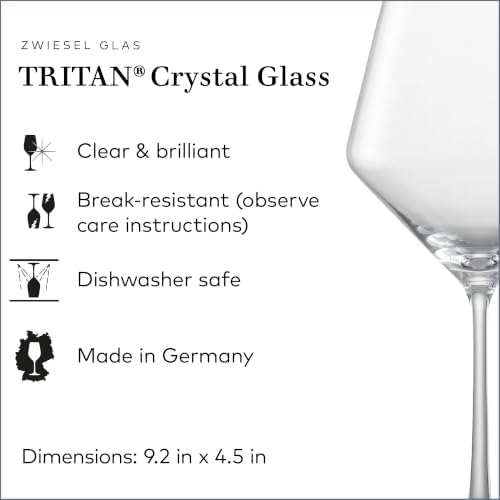 ZWIESEL GLAS Pure Burgundy Red Wine Glass (Set of 6), Graceful Burgundy Glasses for Red Wine, Dishwasher-Safe Tritan Crystal Glasses